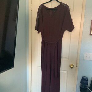 Maroon Jumpsuit with belt/ Lane Bryant